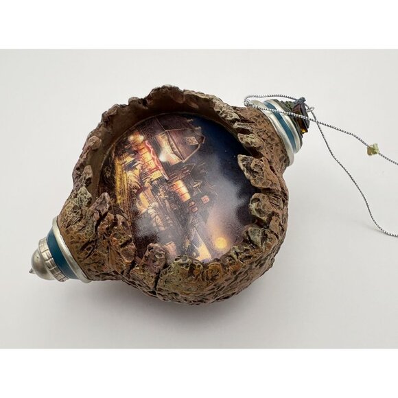 Vtg Terry Redlin Harvest Moon Ball Christmas Ornament Light-Up Bradford Editions - Picture 6 of 9